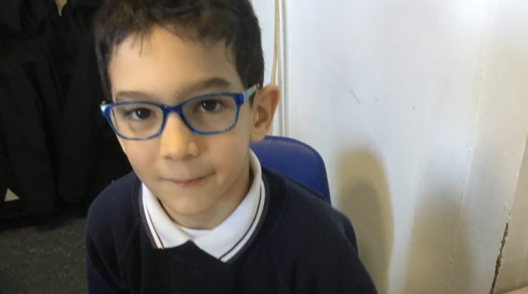 a student wearing glasses